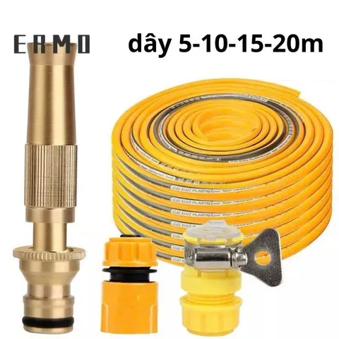 Vòi Xịt Tăng Áp 3 Chế Độ Xịt Áp Lực Nước Mạnh Dành Cho Tưới Cây Rửa Xe Làm Vườn, Loại Dây 5M-10M-15M-20M