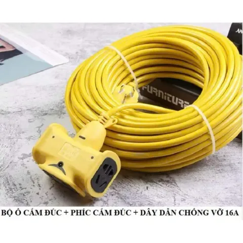 Cuộn Dây Điện 30M Nối Dài Có 5 Đầu Cắm Dây Đúc Chịu Tải Cao Đa Năng Tiện Lợi