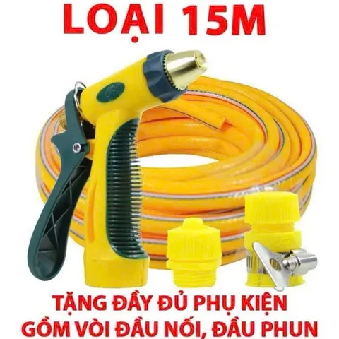 Bộ Vòi Xịt Tăng Áp Vòi Xịt Cầm Tay  Dây 5-10-15-20 MÉT Phù Hợp Tưới Cây, Rửa Xe, Rửa Sân Chất Liệu PE Lõi 3 Lớp