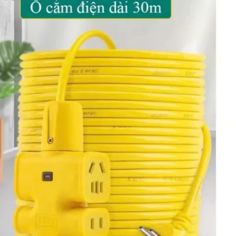 Cuộn Dây Điện 30M Nối Dài Có 5 Đầu Cắm Dây Đúc Chịu Tải Cao Đa Năng Tiện Lợi