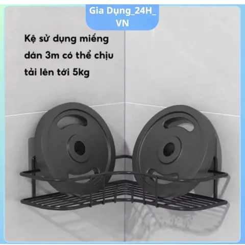 Kệ Đa Năng Nhà Tắm Thép Chống Gỉ - Kệ Dán Tường Tam Giác Nhà Bếp Phòng Tắm Chịu Tải 5KG