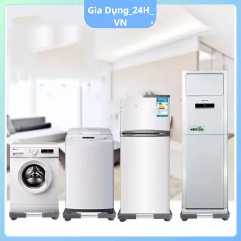 Chân kê máy giặt, tủ lạnh, máy rửa chén thanh INOX 304 chống rung nâng cao gầm GiaDung24HVN