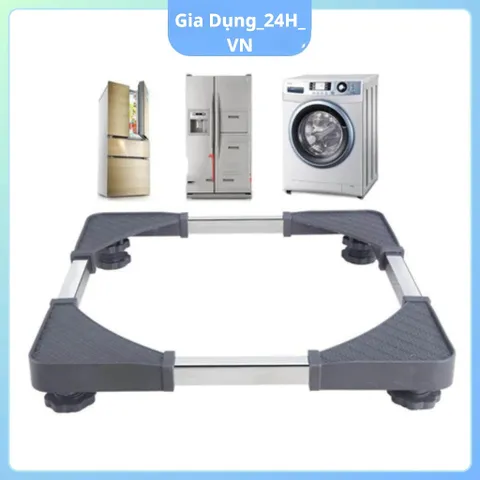 Chân kê máy giặt, tủ lạnh, máy rửa chén thanh INOX 304 chống rung nâng cao gầm GiaDung24HVN