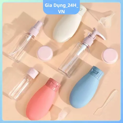 Bộ chiết mỹ phẩm - Set chiết 11 món, tái sử dụng, nhỏ gọn tiện lợi khi đi du lịch