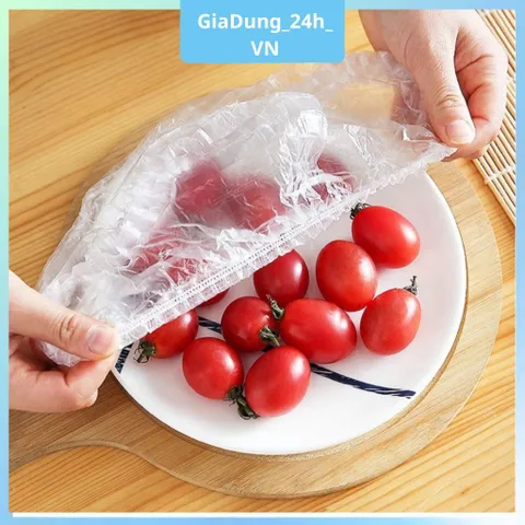 Túi màng bọc thực phẩm JYoohome chất liệu PE co dãn có chun siêu dai, Túi gấu bọc đồ ăn - Mũ chùm đầu dùng 1 lần tiện lợ