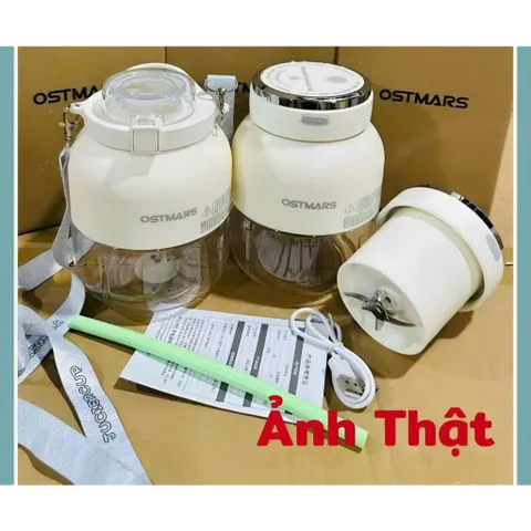 Máy Xay Sinh Tố Ostmars Cầm Tay Tích Điện, Máy Xay Mini Cầm Tay Dung Tích 500ml Đa Năng
