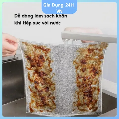 ComBo 50 Khăn Lau Đa Năng Bằng Sợi Than Tre, Khăn Lau Tay Nhà Bếp Siêu Thấm Hút, Kháng Khuẩn Mềm Mại