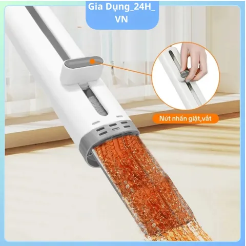 [Tặng 1 Bông Lau] Cây Lau Tự Vắt Mini Thông Minh Tiện Lợi Cầm Tay, Có Gạt Nước, Thấm Hút Tốt