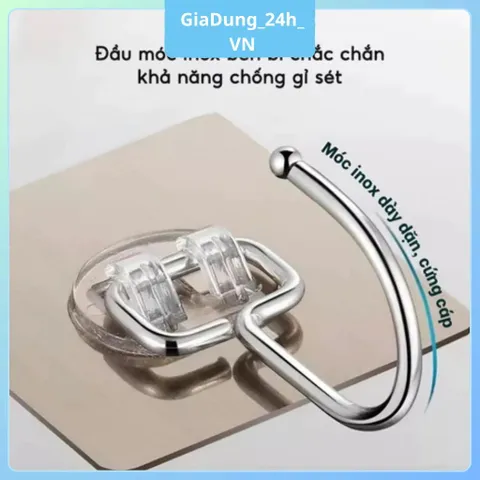 COMBO 10,20,30 Móc Dán Tường Chịu Lực Inox 304, Móc Treo Tường Siêu Dính Treo Đồ Đa Năng Quần Áo Tiện Ích