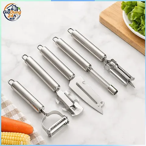Bộ 5 dụng cụ bào, gọt, nạo sợi inox 304 đa năng cho rau củ, quả tiện lợi 832891