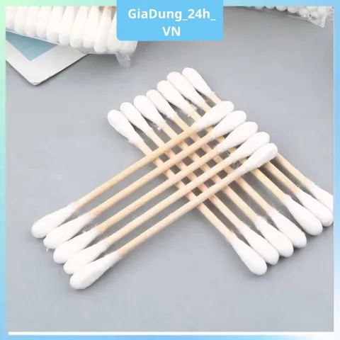 (Combo 3 ) Hộp 500 Tăm Bông Thân Gỗ Ngoáy Tai Người Lớn 2 Đầu Vệ Sinh Tai Đa Năng An Toàn Tiện Lợi- GiaDung24hvn