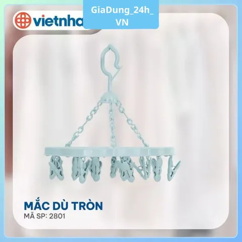 [Việt Nhật] Móc Chùm Tròn, Mắc Dù Vuông Việt Nhật 2801 - 2802 Phơi Quần Áo 15 - 24 Kẹp Siêu Tiện Lợi, Móc Treo Quần Áo N