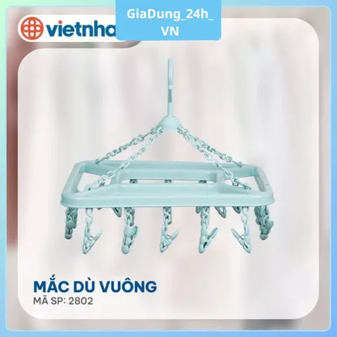 [Việt Nhật] Móc Chùm Tròn, Mắc Dù Vuông Việt Nhật 2801 - 2802 Phơi Quần Áo 15 - 24 Kẹp Siêu Tiện Lợi, Móc Treo Quần Áo N