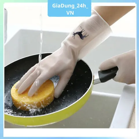 COMBO 10 đôi Găng tay cao su ngắn có hình hươu siêu dai, găng tay rửa chén, găng tay nấu bếp