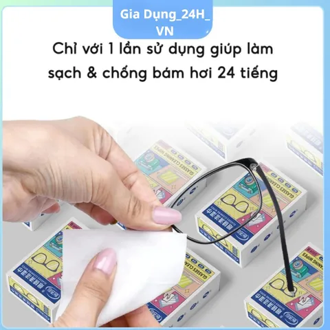 Khăn lau kính Nano chống bám hơi nước lau sạch bụi bẩn, khử khuẩn, chống nhờn mặt kính-Hộp 100 khăn tiện lợi ,đa năng