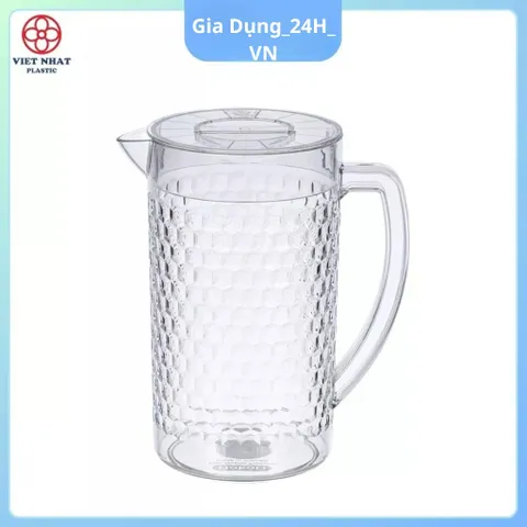 ComBo Bộ Ca Tổ Ong-Ca nhựa, bình nhựa đựng nước uống họa tiết tổ ong 1.9L chịu nhiệt nhựa Việt Nhật (6075)