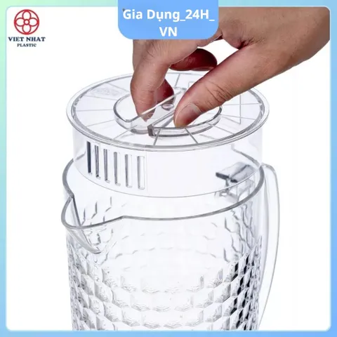ComBo Bộ Ca Tổ Ong-Ca nhựa, bình nhựa đựng nước uống họa tiết tổ ong 1.9L chịu nhiệt nhựa Việt Nhật (6075)