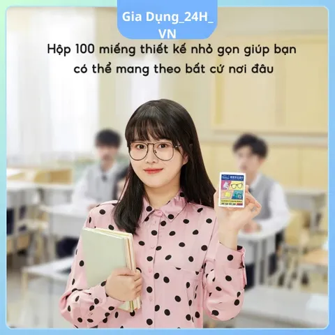 Khăn lau kính Nano chống bám hơi nước lau sạch bụi bẩn, khử khuẩn, chống nhờn mặt kính-Hộp 100 khăn tiện lợi ,đa năng