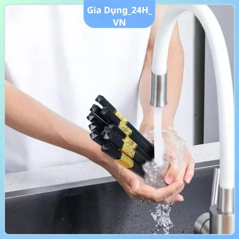 BỘ 10,20,30 Đôi Đũa Nhựa Mạ Vàng Nhật Bản - Đũa Ăn Cao Cấp Chống Mốc Chống Trơn Bền Màu Tiện Lợi