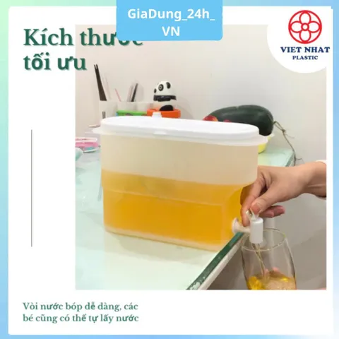 Bình Đựng Nước 3.5L Có Vòi Để Tủ Lạnh Cao Cấp Việt Nhật Đựng Nước Lạnh Tiện Lợi 832908