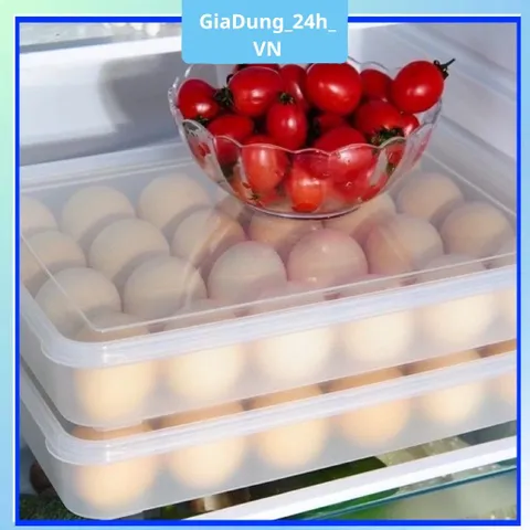 COMBO 5 Hộp đựng trứng 24 quả có nắp đậy nhựa Việt Nhật (6786), khay bảo quản trứng không bị vỡ chắc chắn VN
