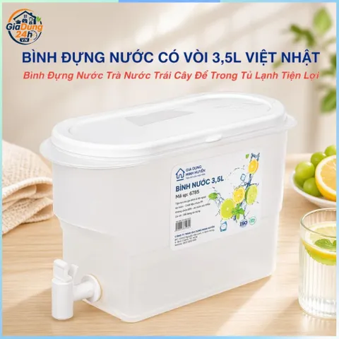 Bình Đựng Nước 3.5L Có Vòi Để Tủ Lạnh Cao Cấp Việt Nhật Đựng Nước Lạnh Tiện Lợi 832908