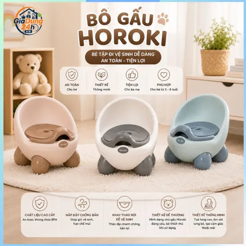 Bô Gấu Vệ Sinh Cho Bé Hokori Cái Bô Có Nắp Cho Bé Trai Bé Gái Từ 6 Tháng Đến 4 Tuổi 5458 - Việt Nhật Plastic HN