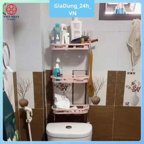 [Việt Nhật] Kệ Gác Toilet 3 Tầng Kệ Phòng Tắm Việt Nhật Cao Cấp, Kệ Để Đồ Gắn Tường Tiện Dụng, Tiết Kiệm Diện Tích, Tiện