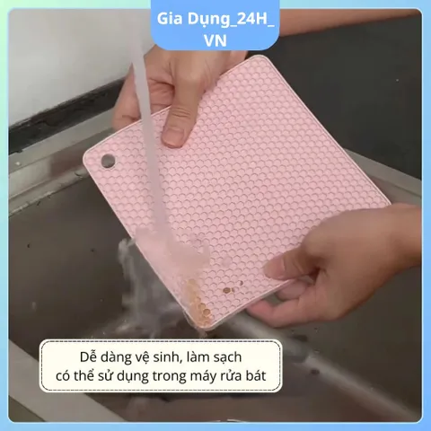 Miếng Lót Bếp Từ Silicon Cao Cấp Chống Xước Chịu Nhiệt 200°C Dễ Vệ Sinh Set 4 Miếng 180x180x6mm