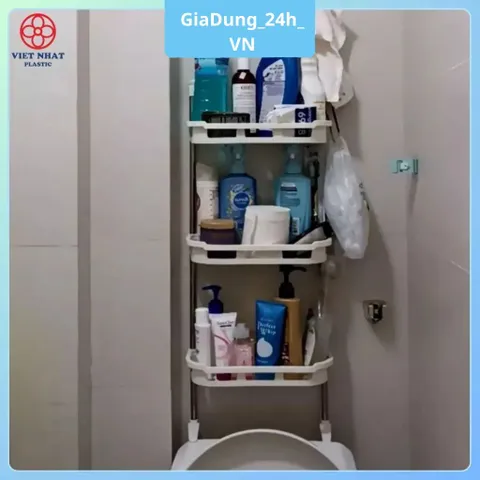 [Việt Nhật] Kệ Gác Toilet 3 Tầng Kệ Phòng Tắm Việt Nhật Cao Cấp, Kệ Để Đồ Gắn Tường Tiện Dụng, Tiết Kiệm Diện Tích, Tiện