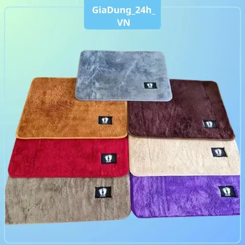 Thảm Lau Chùi Chân Nhà Bếp Khách Sạn 40cm x 60cm Len Mịn Đế Cao Su Chống Trơn Trượt, Thấm Hút Nước Tốt