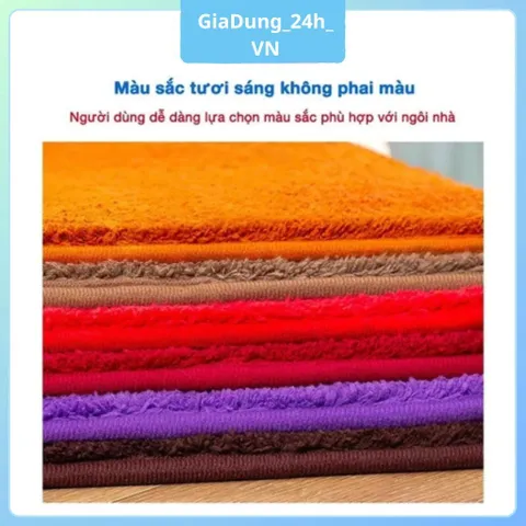 Thảm Lau Chùi Chân Nhà Bếp Khách Sạn 40cm x 60cm Len Mịn Đế Cao Su Chống Trơn Trượt, Thấm Hút Nước Tốt