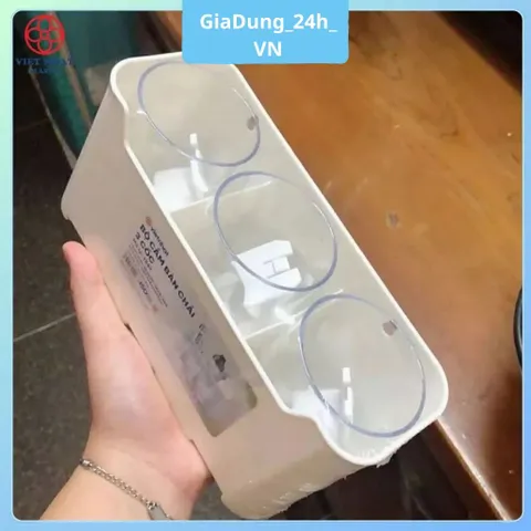 Bộ Cắm Bàn Chải Kèm 3 Cốc Tiện Lợi Tiết Kiệm Diện Tích Nhựa Việt Nhật SP1347 Nhựa Việt Nhật