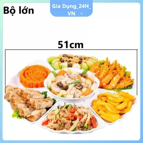 [Việt Nhật]  Bộ Bát Ngày Lễ Tết, Giỗ Cúng Gia Tiên. Bộ Bát Đĩa Hoa Mặt Trời 7 Món Đa NĂng + Bát Thuyền Đựng Gà