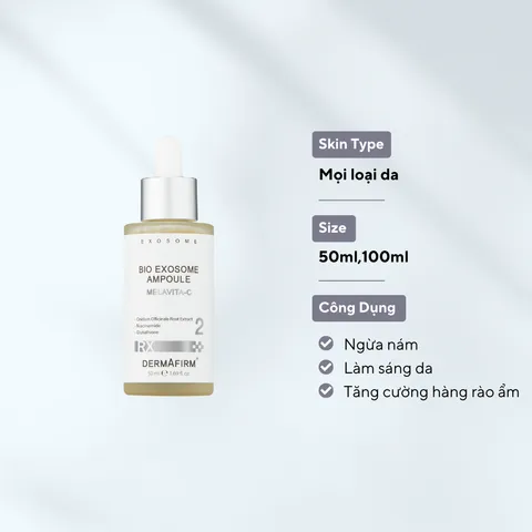 Tinh Chất Dermafirm Bio Exosome Ampoule Melavita C - Tái Sinh, Làm Sáng Da, Ngăn Ngừa Sắc Tố 50ml