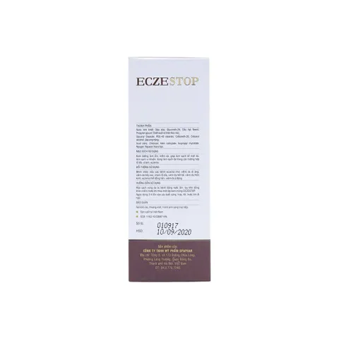 Eczestop - Dùng Cho Bệnhh Nhânn Mắc Các Bệnhh Eczema TUÝP 35GRAM