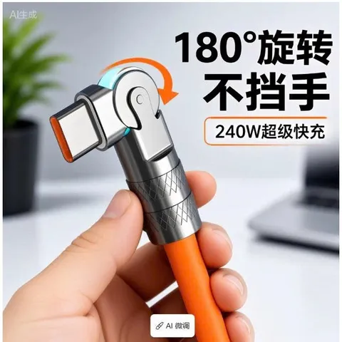 CÁP SẠC NHANH XOAY 180° CÔNG SUẤT KHỦNG 120W – SIÊU BỀN, CHUYÊN DỤNG CHO GAME THỦ