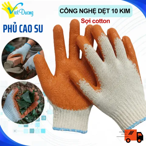 Găng Tay Chống Gai Làm Vườn Việt Dương, Phủ Cao Su Chắc Tay, Thoải Mái - GDC10KIM