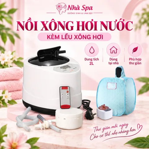 Nồi xông hơi nước cao cấp + Lều xông hơi. Chuẩn hàng Spa Loại 2 lít Dùng xông hơi gội đầu, massage