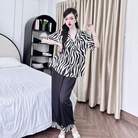 ĐỒ BỘ PIJAMA NỮ LỤA LATINH CAO CẤP – HỌA TIẾT DỄ THƯƠNG