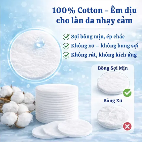 Bông tẩy trang Tippys Classic Make Up Pads - 120 miếng