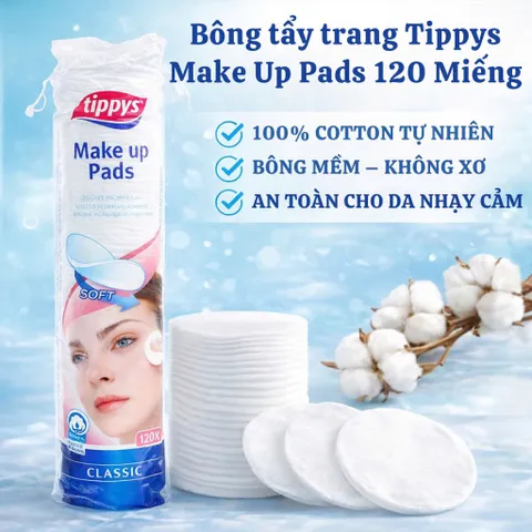 Bông tẩy trang Tippys Classic Make Up Pads - 120 miếng
