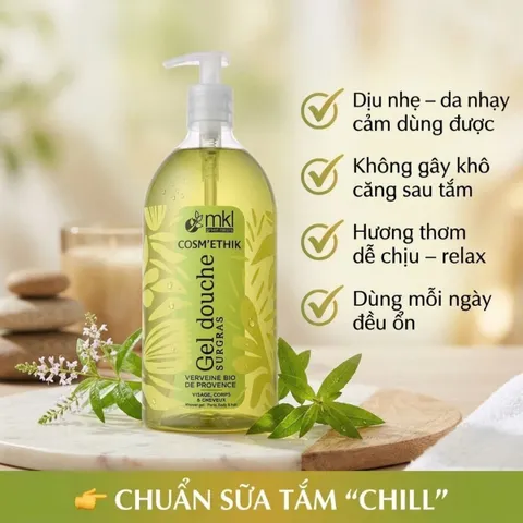 Gel Tắm Hữu Cơ MKL Cosm'Ethik Verveine Bio De Provence