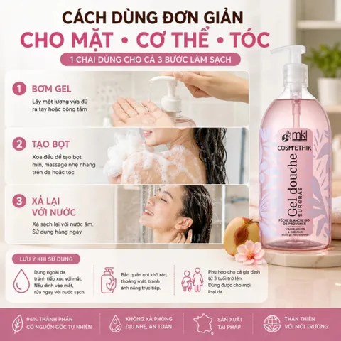 Sữa Tắm Hương Hoa Nhài MKL Cosm'Ethik Jasmin Bio Du Maroc