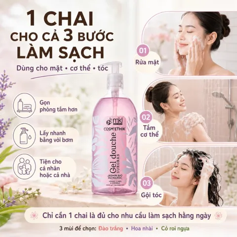 Sữa Tắm Hương Hoa Nhài MKL Cosm'Ethik Jasmin Bio Du Maroc
