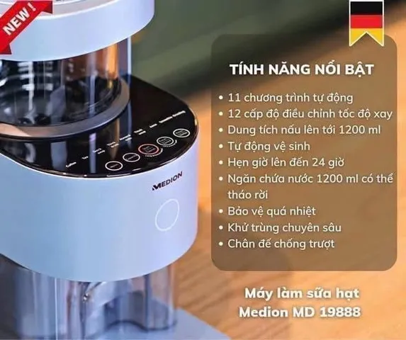 [NHẬP ĐỨC] MÁY LÀM SỮA HẠT MEDION MD19888