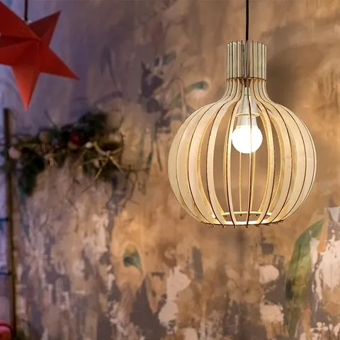 Đèn gỗ trang trí đèn thả trần  AKZ-DGC2-2, đèn gỗ trang trí - nhiều mẫu