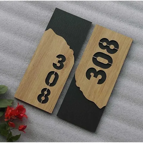 Bảng gỗ số nhà,Bảng số phòng 25x10cm (Nội dung theo yêu cầu)