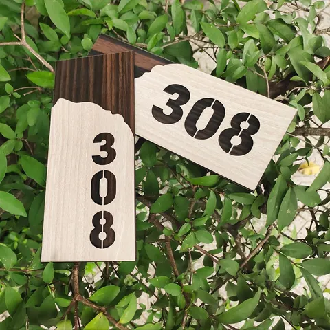 Bảng gỗ số nhà,Bảng số phòng 25x10cm (Nội dung theo yêu cầu)