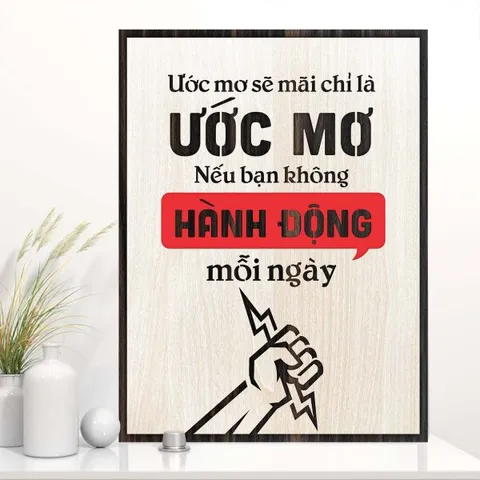 Tranh gỗ decor truyền cảm hứng 